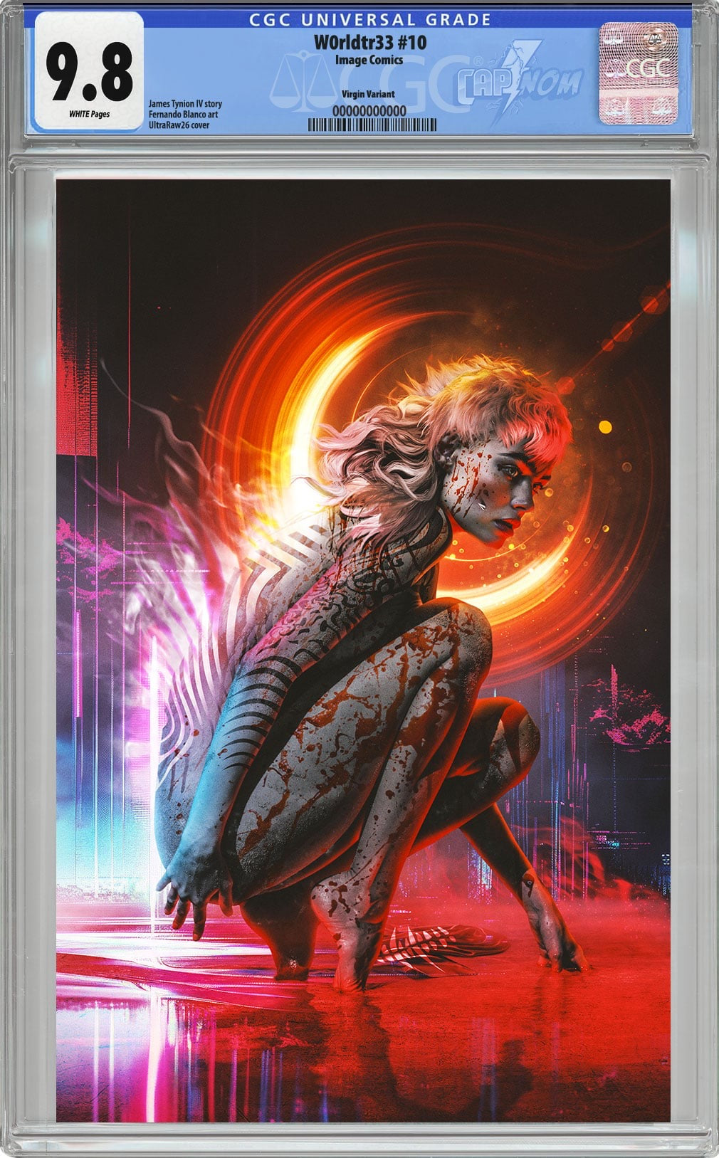 W0RLDTR33 #10 Virgin Cover by Ultraraw26 CGC 9.8 Blue Label “GODZILLA PH34R”