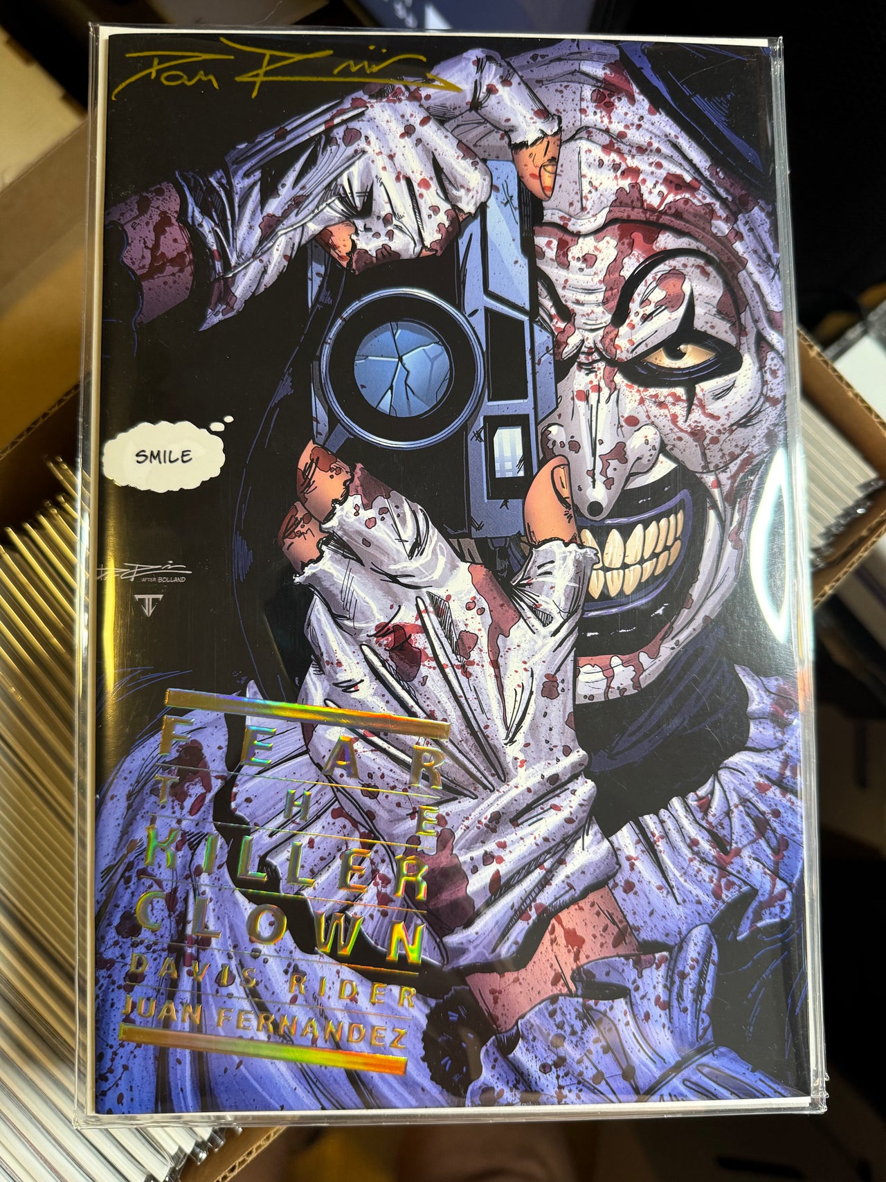 NYCC EXCLUSIVE TERRIFIER GOLD FOIL SIGNED BY DAVIS RIDER LTD TO 20