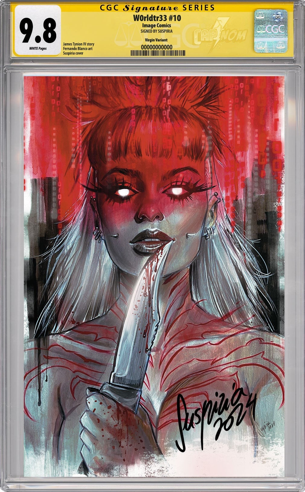 W0RLDTR33 #10 Virgin Cover by Suspiria CGC SS 9.8 Signed by Suspiria Vilchez