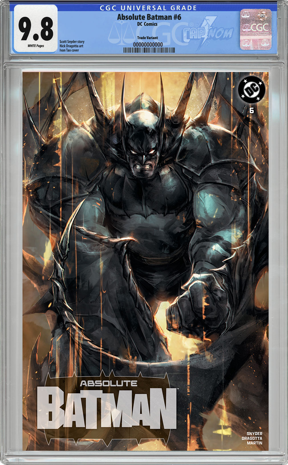 ABSOLUTE BATMAN #6 CGC 9.8 BLUE LABEL IVAN TAO C2E2 EXCLUSIVE
