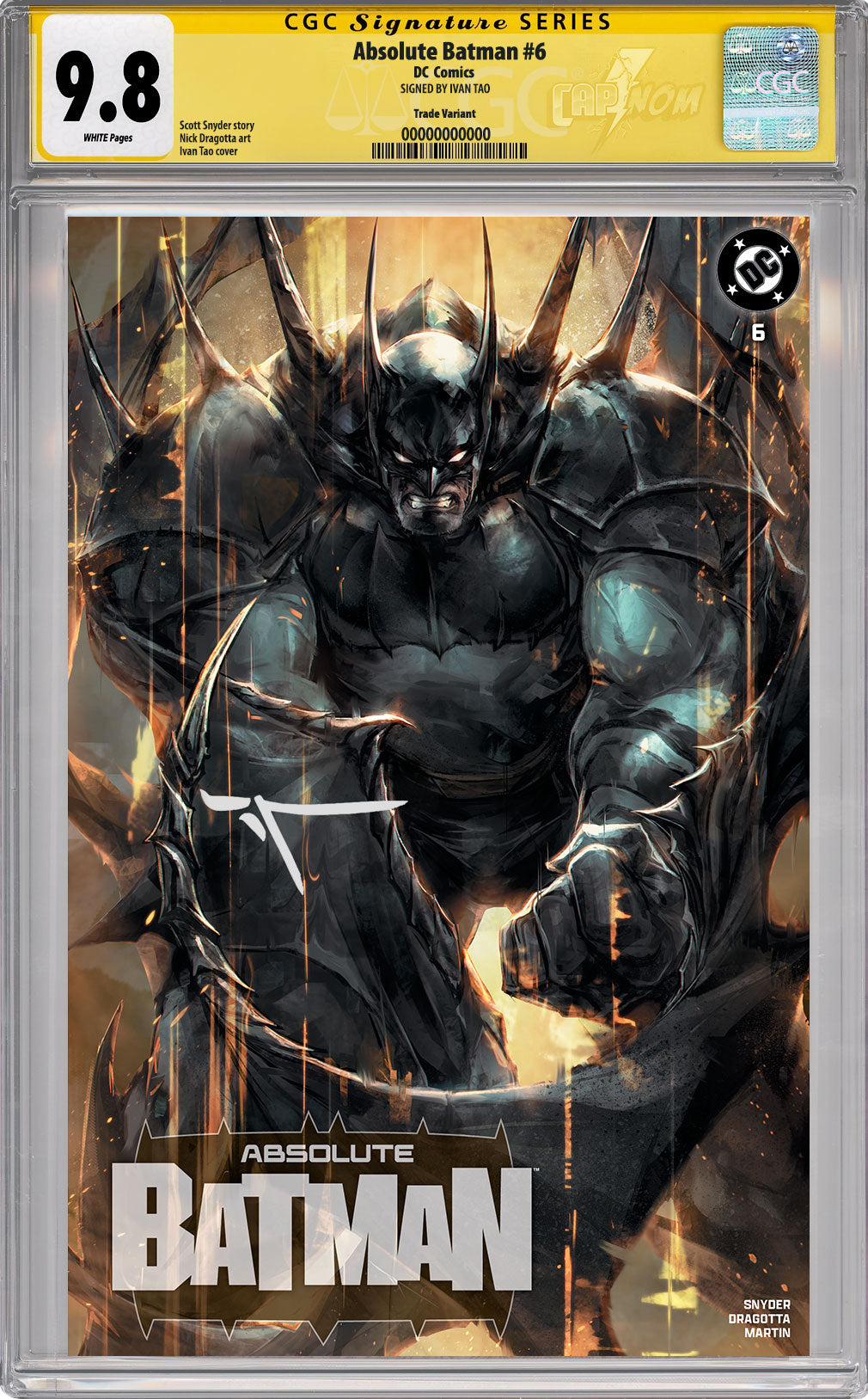 ABSOLUTE BATMAN #6 TRADE  CGC SS 9.8 SIGNED BY IVAN TAO C2E2 EXCLUSIVE