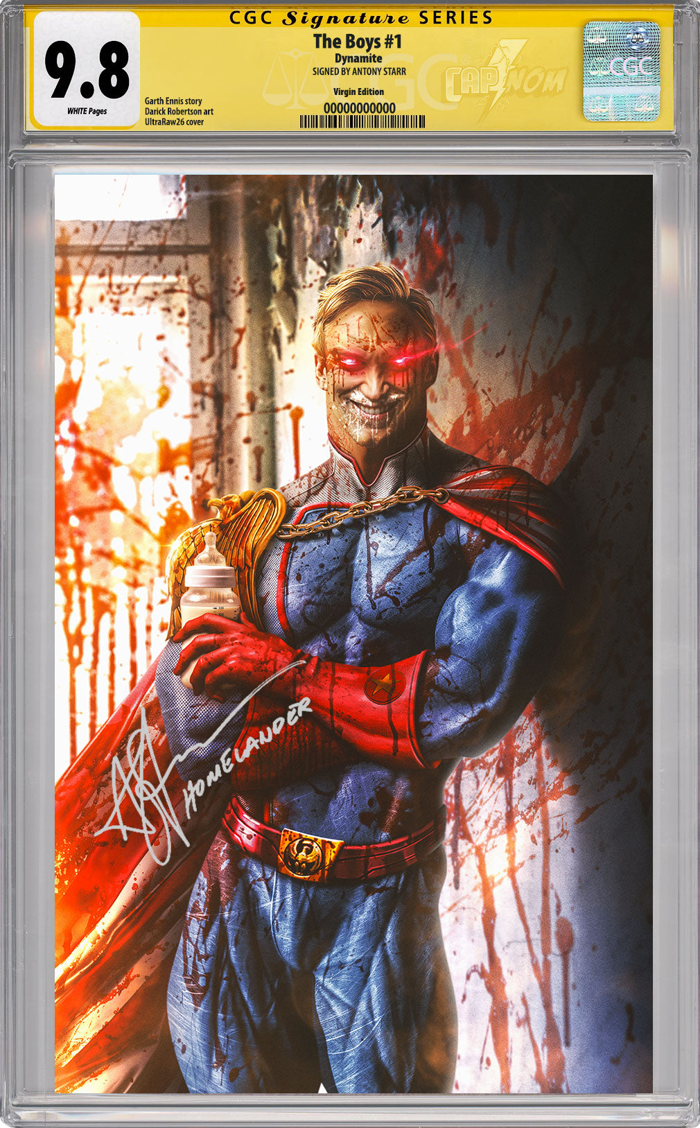 THE BOYS #1 NYCC EXCLUSIVE VIRGIN COVER BY ULTRARAW CGC SS 9.8 SIGNED