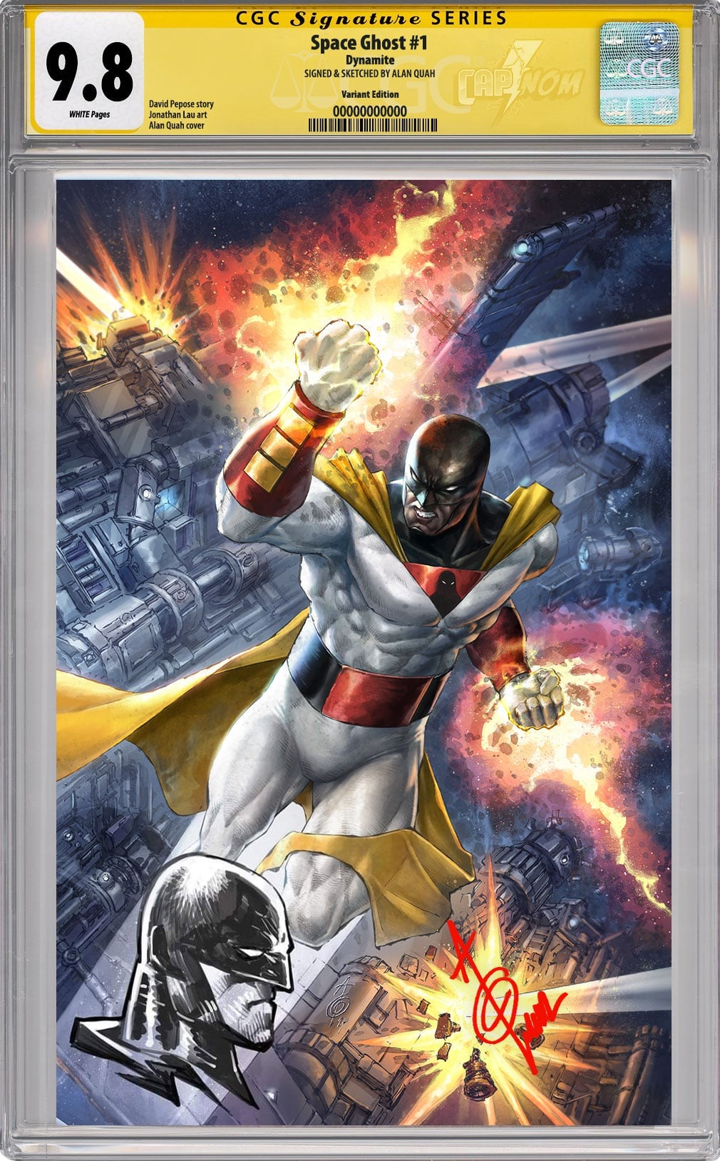 Space Ghost #1 Full Wraparound Virgin Cover CGC SS 9.8 Signed & Remarked by Alan Quah
