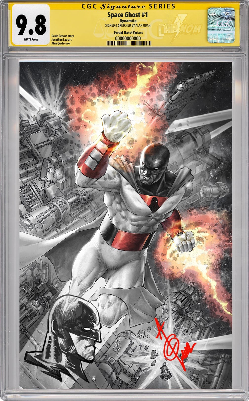Space Ghost #1 Lake Como Exclusive Full Virgin Wraparound CGC SS 9.8 Signed & Remarked by Alan Quah