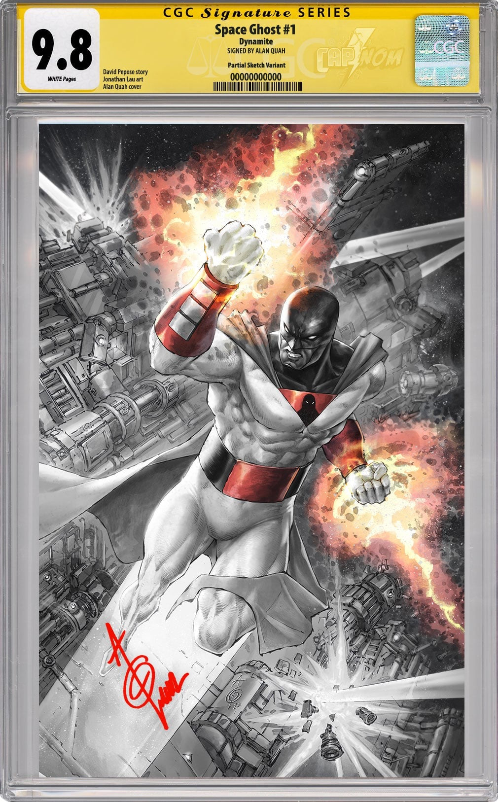 Space Ghost #1 Lake Como Exclusive Full Virgin Wraparound CGC SS 9.8 Signed by Alan Quah