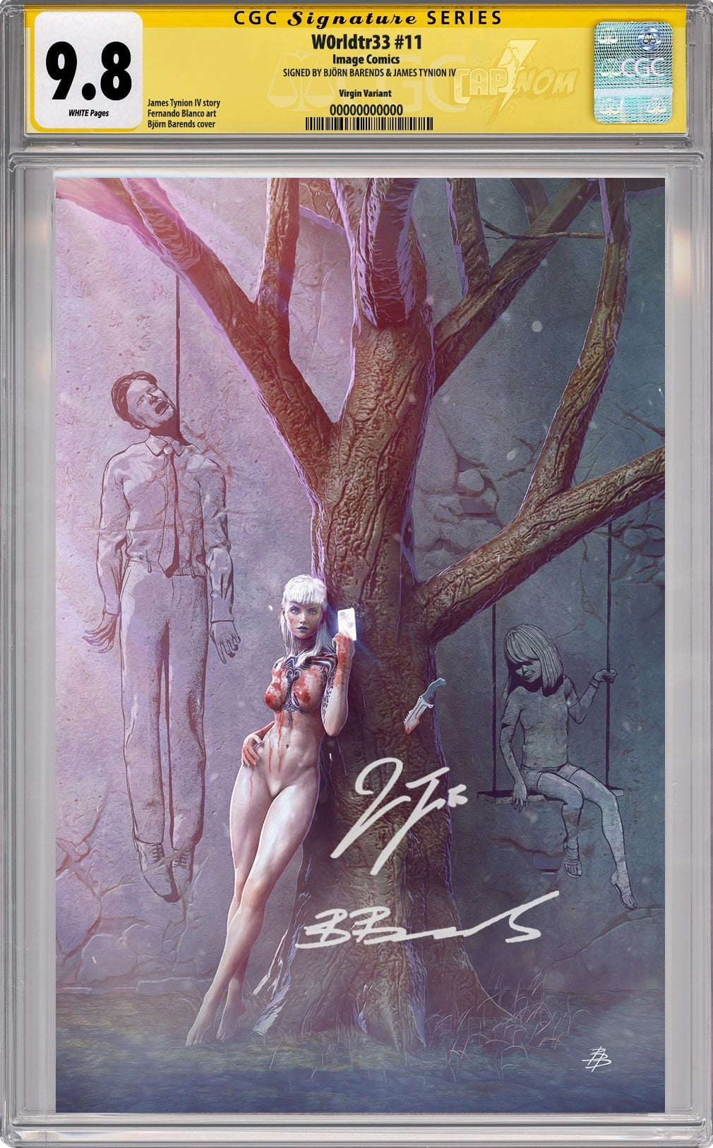 W0RLDTR33 #11 CGC SS 9.8 Double Signed by Bjorn & Tynion Virgin Cover by Bjorn Barends