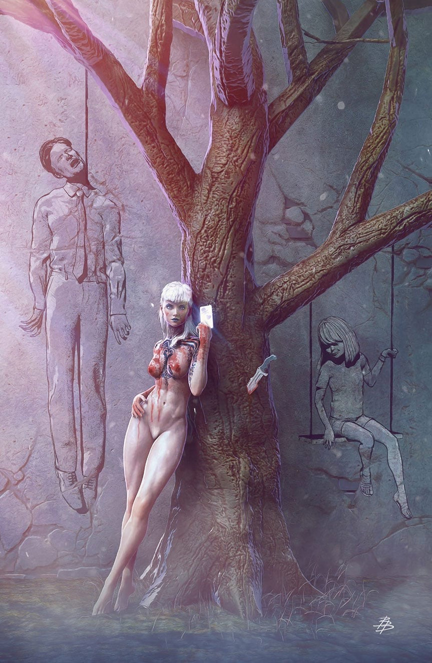 W0RLDTR33 #11 Virgin Cover by Bjorn Barends “Blood on the Leaves”