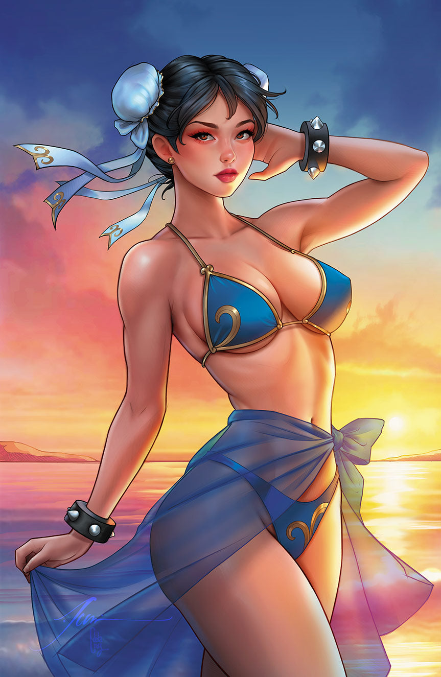 NYCC EXCLUSIVE STREET FIGHTER SWIMSUIT 25 “PARADISE” Chun Li Virgin Cover by Trophy