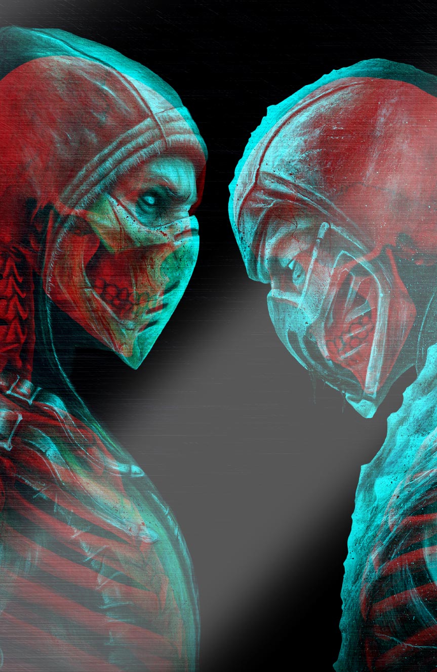 FAME:ED BOON MORTAL KOMBAT " X-RAY DUEL" ULTIMATE SPOT FOIL COVER BY WIL SHRIKE SDCC SECRET DROP