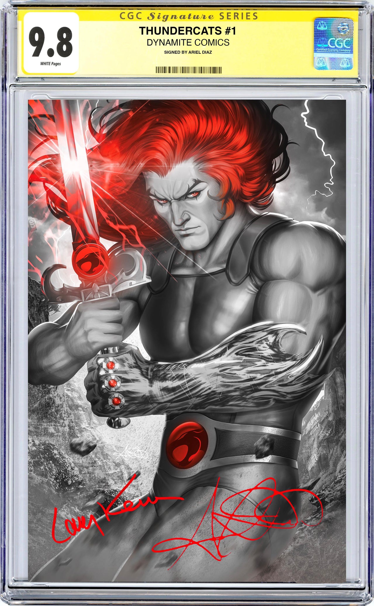 Thundercats #1 CGC SS 9.8 Megacon Exclusive Color Splash Virgin Cover Double Signed by Ariel Diaz & Larry Kenney