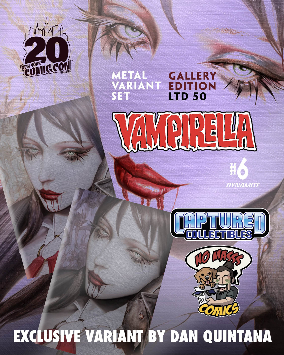 VAMPIRELLA #6 VIRGIN METAL SET BY DAN QUINTANA “GALLERY EDITION”