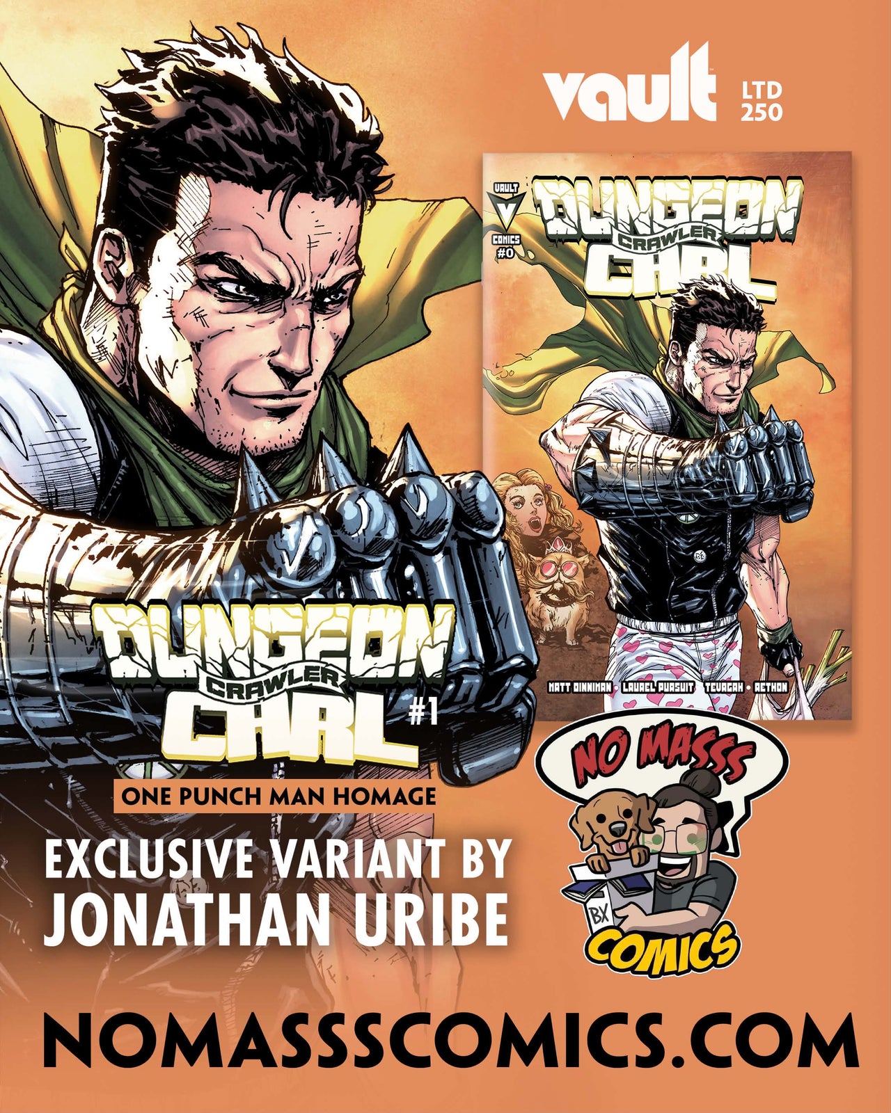 DUNGEON CRAWLER CARL #0 2nd Printing Cover by Jonathan Uribe “One Punch Man” homage