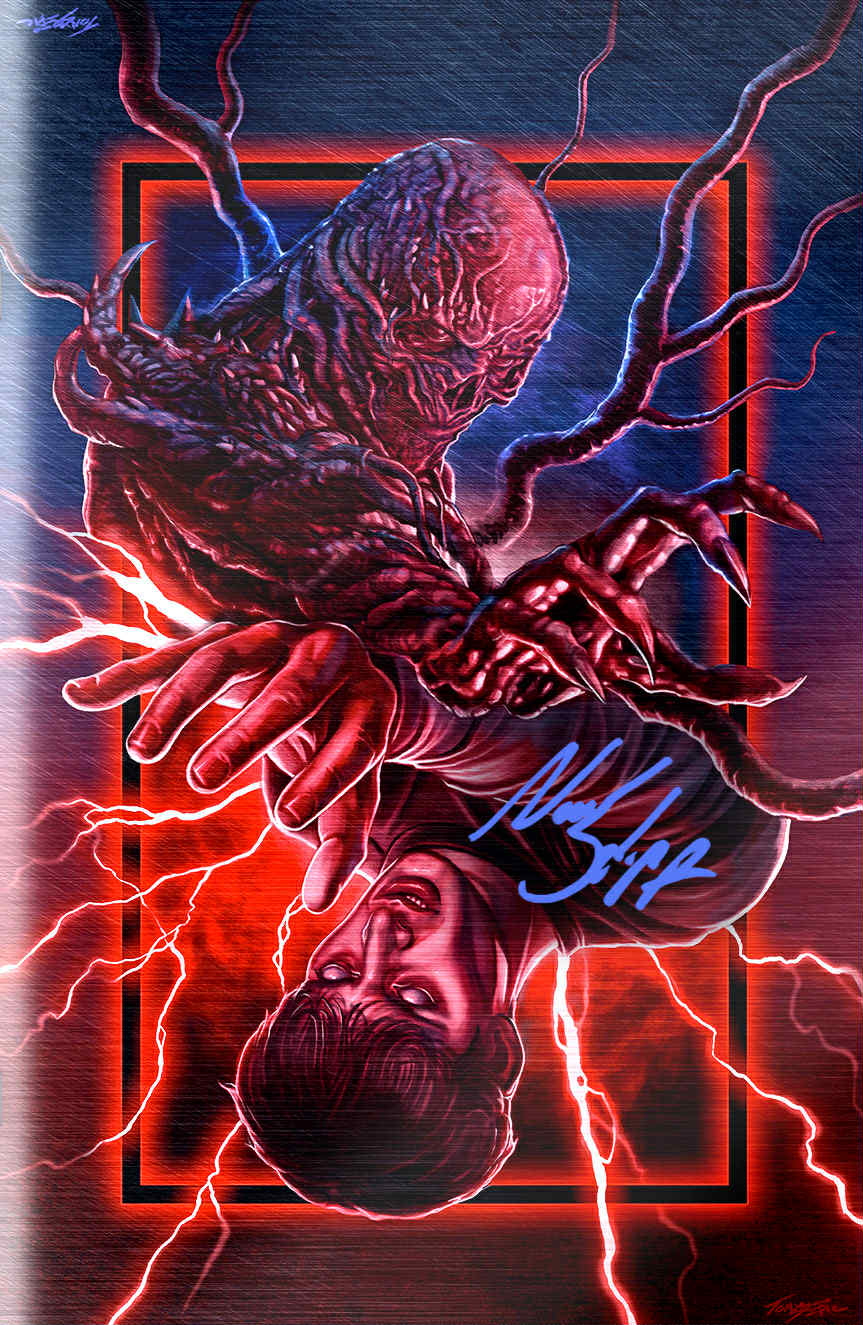 ORBIT: TV STRANGER THINGS “DUAL POWER” Exclusive by Tony Sklepic Ultimate Spot Foil SIGNED BY NOAH SCHNAPPS