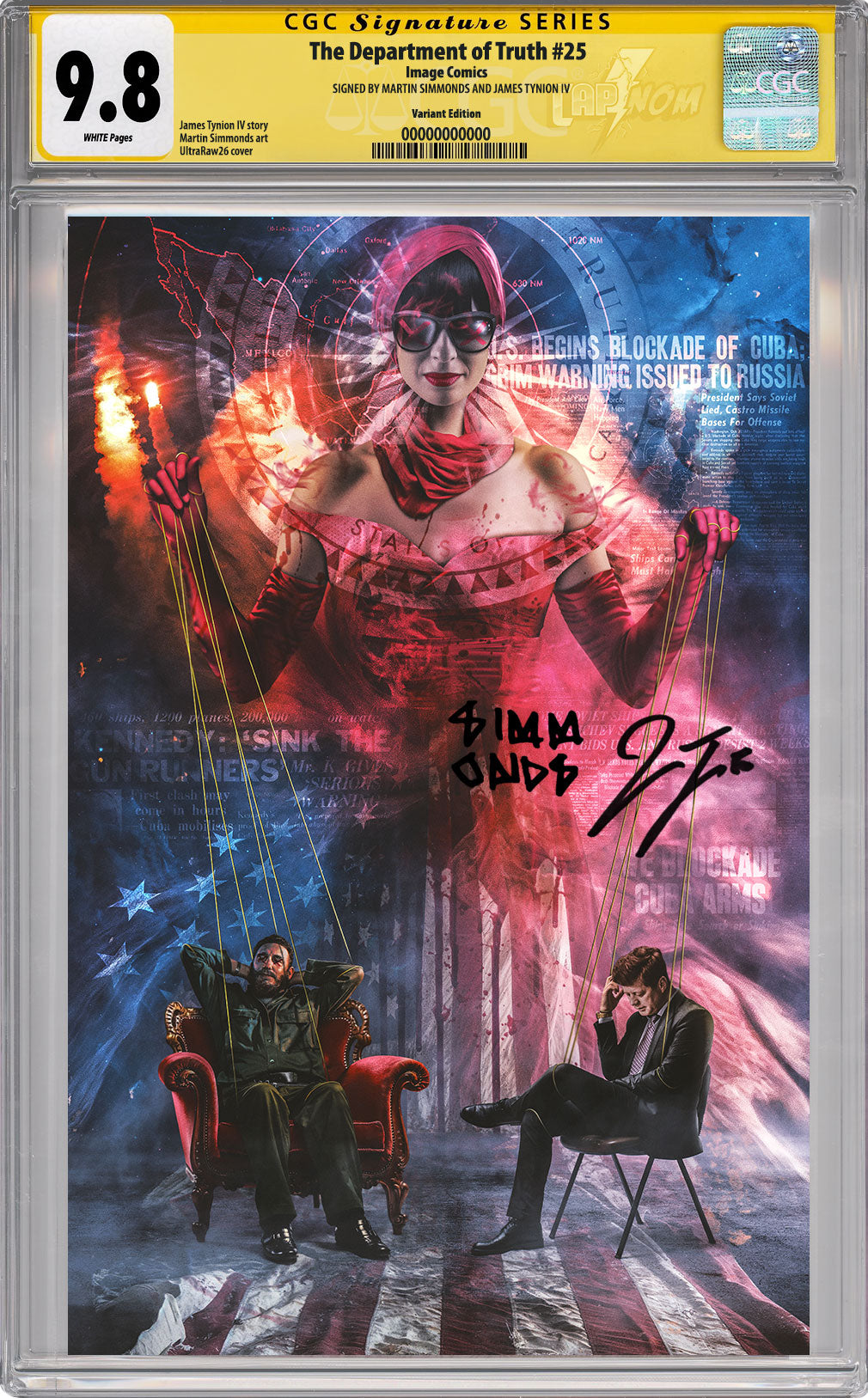 DEPARTMENT OF TRUTH #25 NYCC EXCLUSIVE BY ULTRARAW (PUPPET MISTRESS) CGC SS 9.8 DOUBLE SIGNED BY SIMMONDS & TYNION