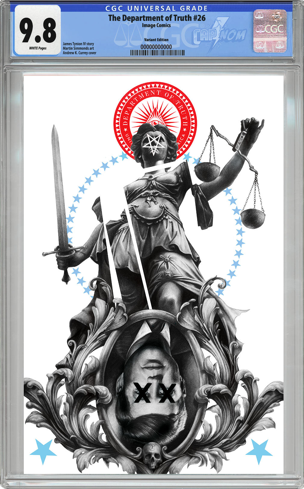 DEPARTMENT OF TRUTH #26 NYCC EXCLUSIVE VIRGIN COVER BY ANDREW K. CURREY (JUSTICE FOR ALL) CGC 9.8 BLUE LABEL