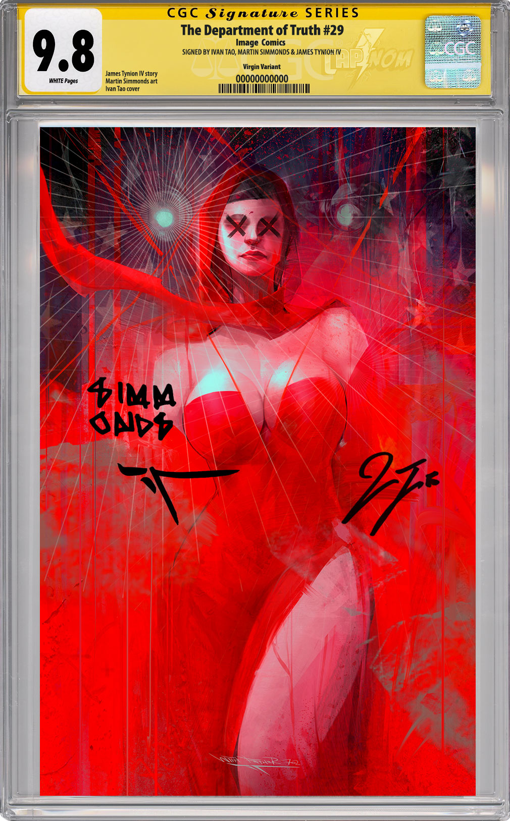 DEPARTMENT OF TRUTH #29 CGC SS 9.8 SIGNED BY IVAN TAO, SIMMONDS AND TYNION  C2E2 EXCLUSIVE
