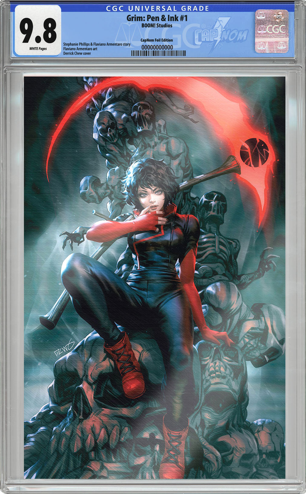 GRIM #1 PEN & INK C2E2 Exclusive Virgin Foil CGC 9.8 BLUE LABEL by Derrick Chew