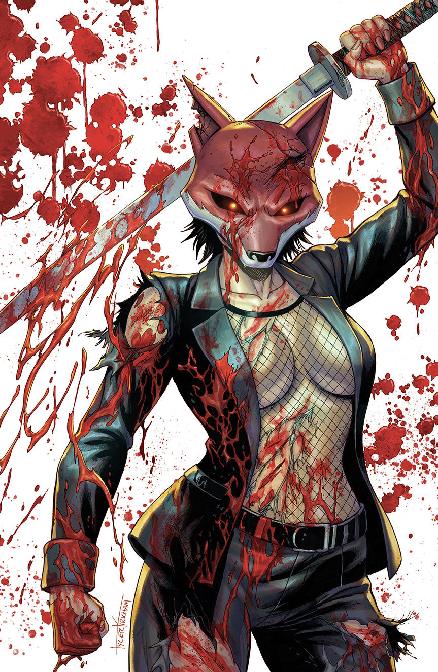 NYCC EXCLUSIVE FOX MASK KILLER #1 BATTLE DAMAGED COLOR Cover by Tyler Kirkham