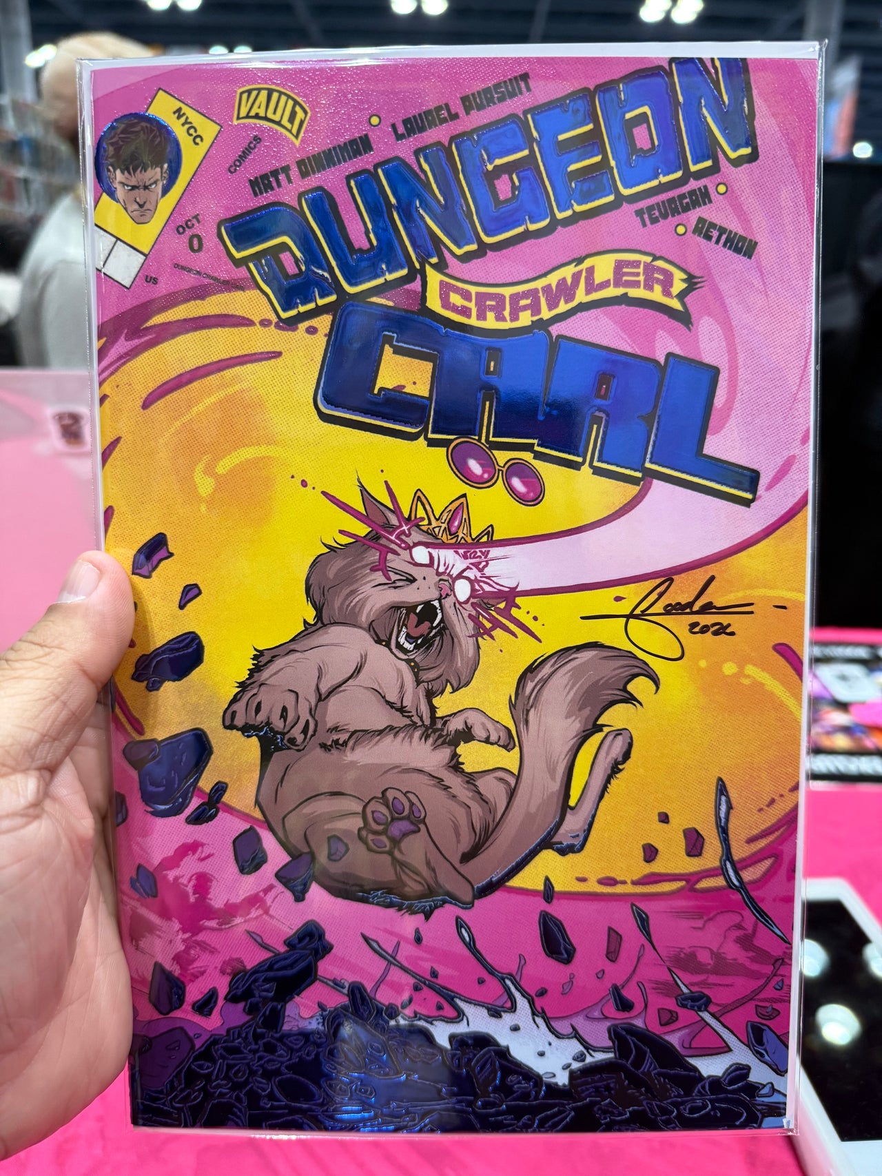 NYCC DUNGEON CRAWLER CARL #0 SPOT FOIL EMBOSSED SIGNED BY NATHAN GOODEN