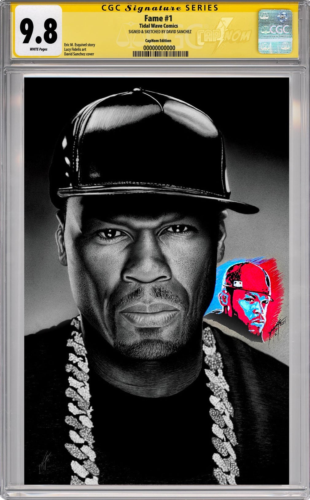 50 CENT FAME C2E2 Exclusive CGC SS 9.8 Virgin Cover Signed and Color Remark by David Sanchez