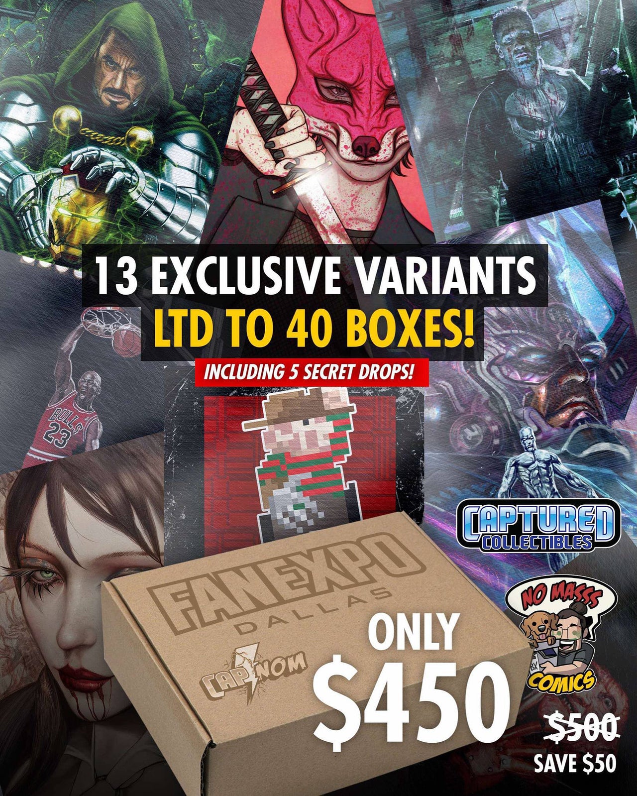 DALLAS FAN EXPO CAPNOM EXCLUSIVE BOX (13 BOOKS INCLUDING SECRET DROPS)