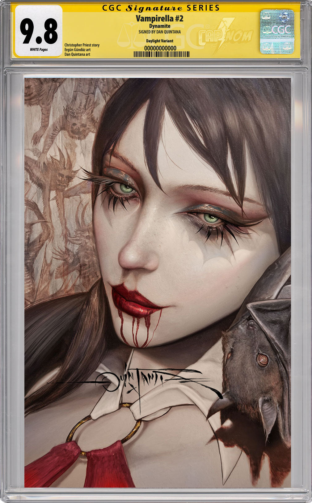 Vampirella Vol 7 #2 Virgin Cover by Dan Quintana CGC SS 9.8 Signed by Dan Quintana Dallas Fan Expo Exclusive