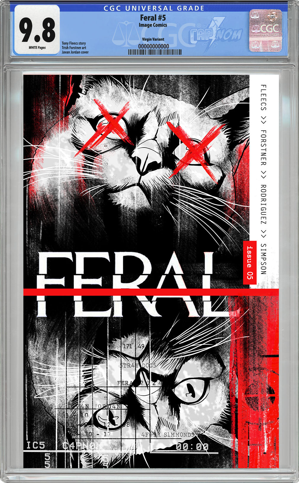 Feral #5 Terrificon Exclusive CGC 9.8 Blue Label DOT Homage by Javan Jordan