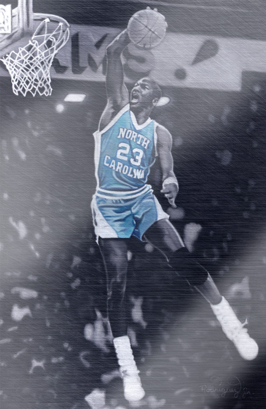 Fame: Michael Jordan “Carolina Trouble” Spot Foil Virgin by Omar Rodriguez Jr. Heroes Con Exclusive