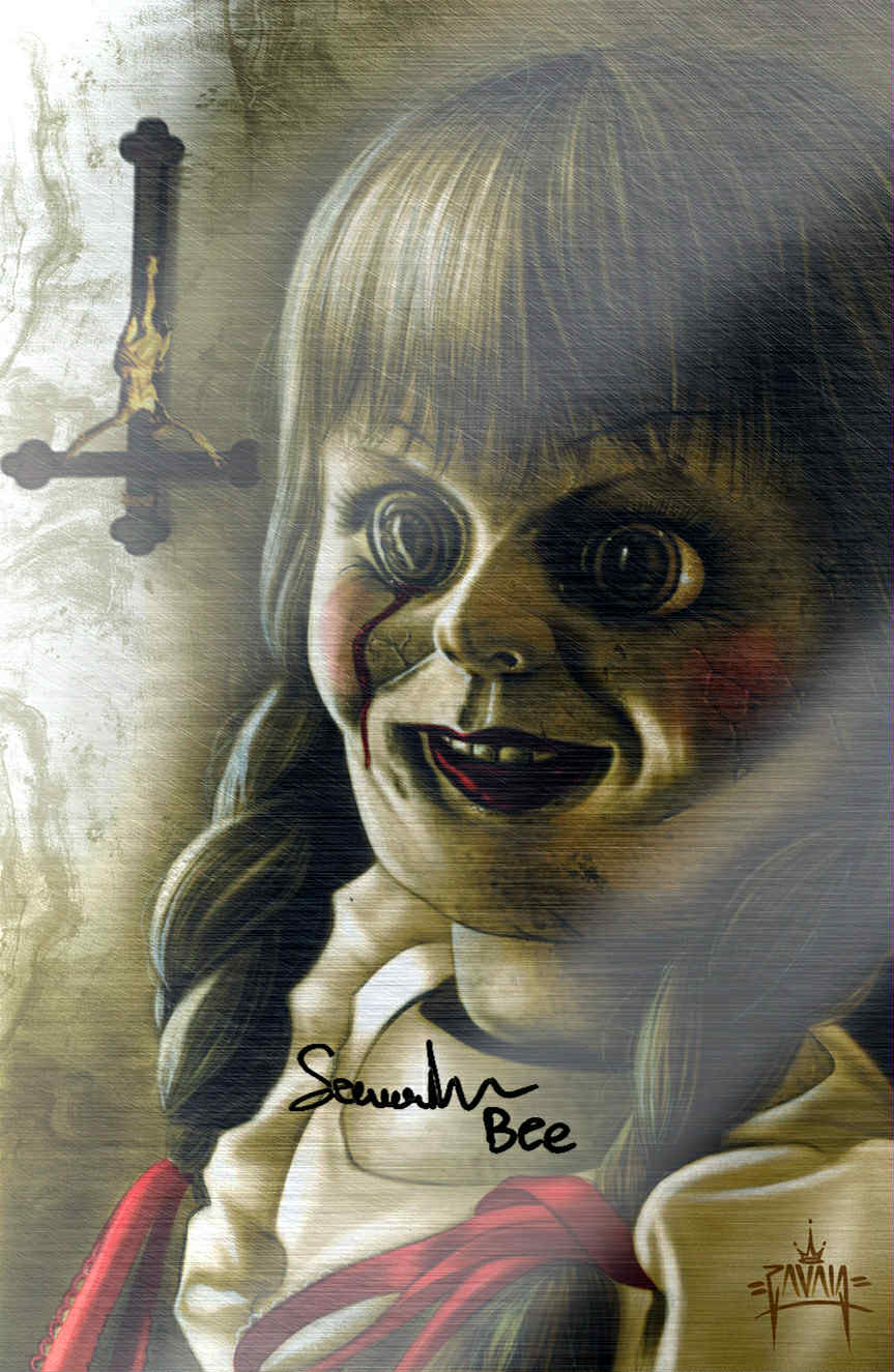 Orbits: Birth of A Slasher “Annabelle” Ultimate Spot Foil Cover by Martin Zavala RAW COPY Signed by SAMARA LEE