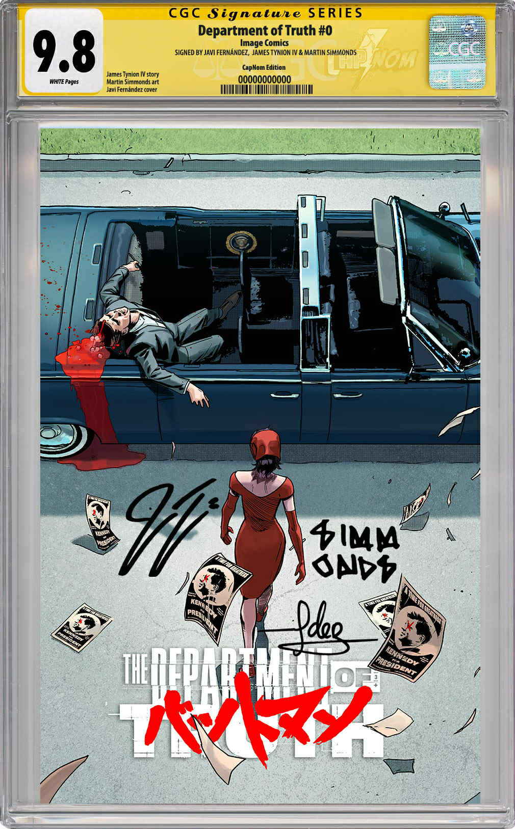 NYCC EXCLUSIVE DEPARTMENT OF TRUTH #0 GUARANTEED CGC 9.8 SS Signed by Tynion, Simmonds and Fernandez