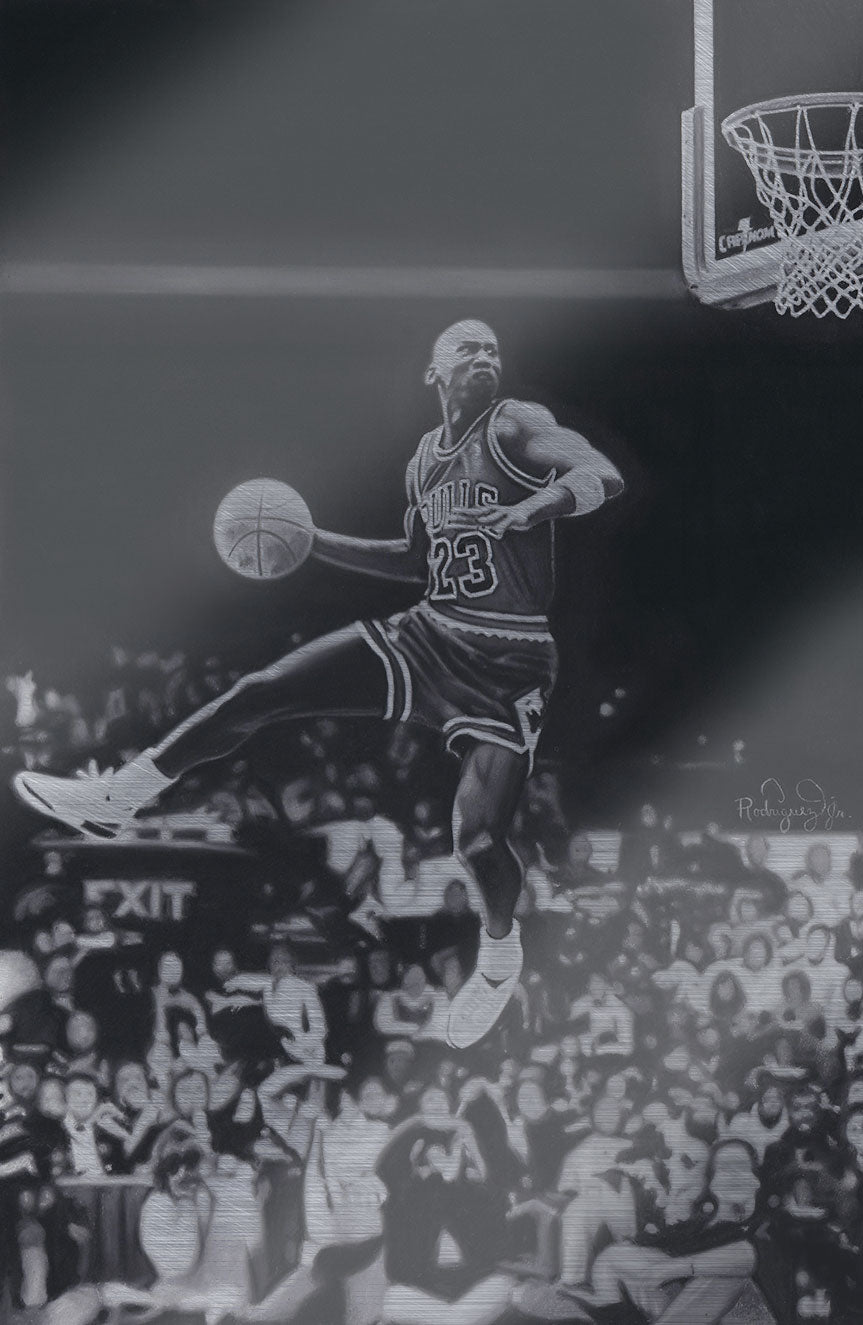 FAME: MICHAEL JORDAN B&W VERSION ULTIMATE SPOT FOIL EDITION COVER BY OMAR RODRIGUEZ C2E2 EXCLUSIVE SECRET DROP