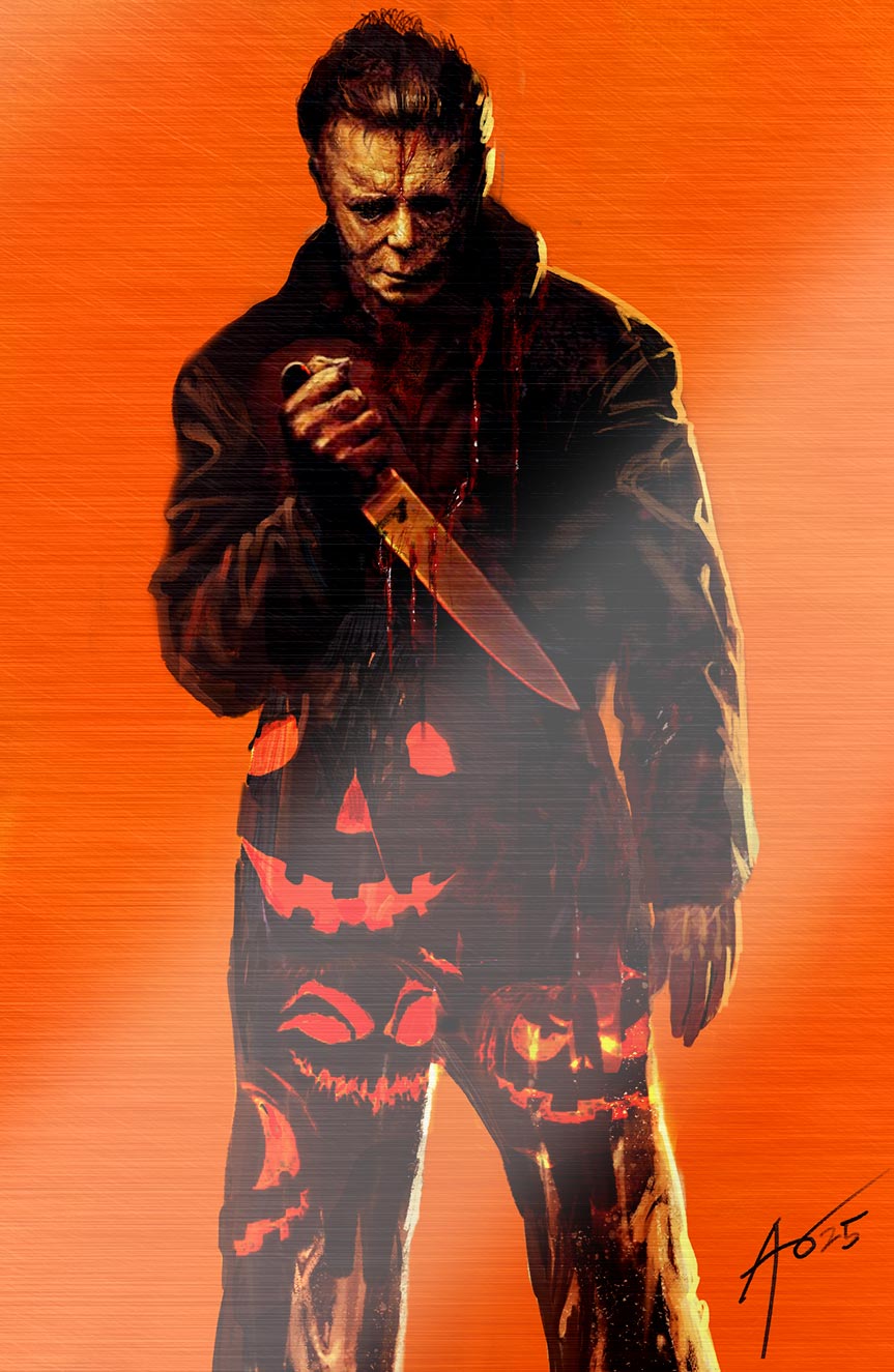 ORBIT: BIRTH OF A SLASHER "NEGATIVE PUMPKIN SPACE" ULTIMATE SPOT FOIL COVER BY RUDY AO SDCC EXCLUSIVE