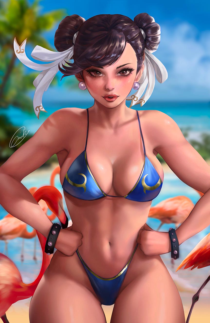 STREET FIGHTER SWIMSUIT 24' "CHUN-LI" VIRGIN COVER BY MIKI OKAZAKI SDCC EXCLUSIVE