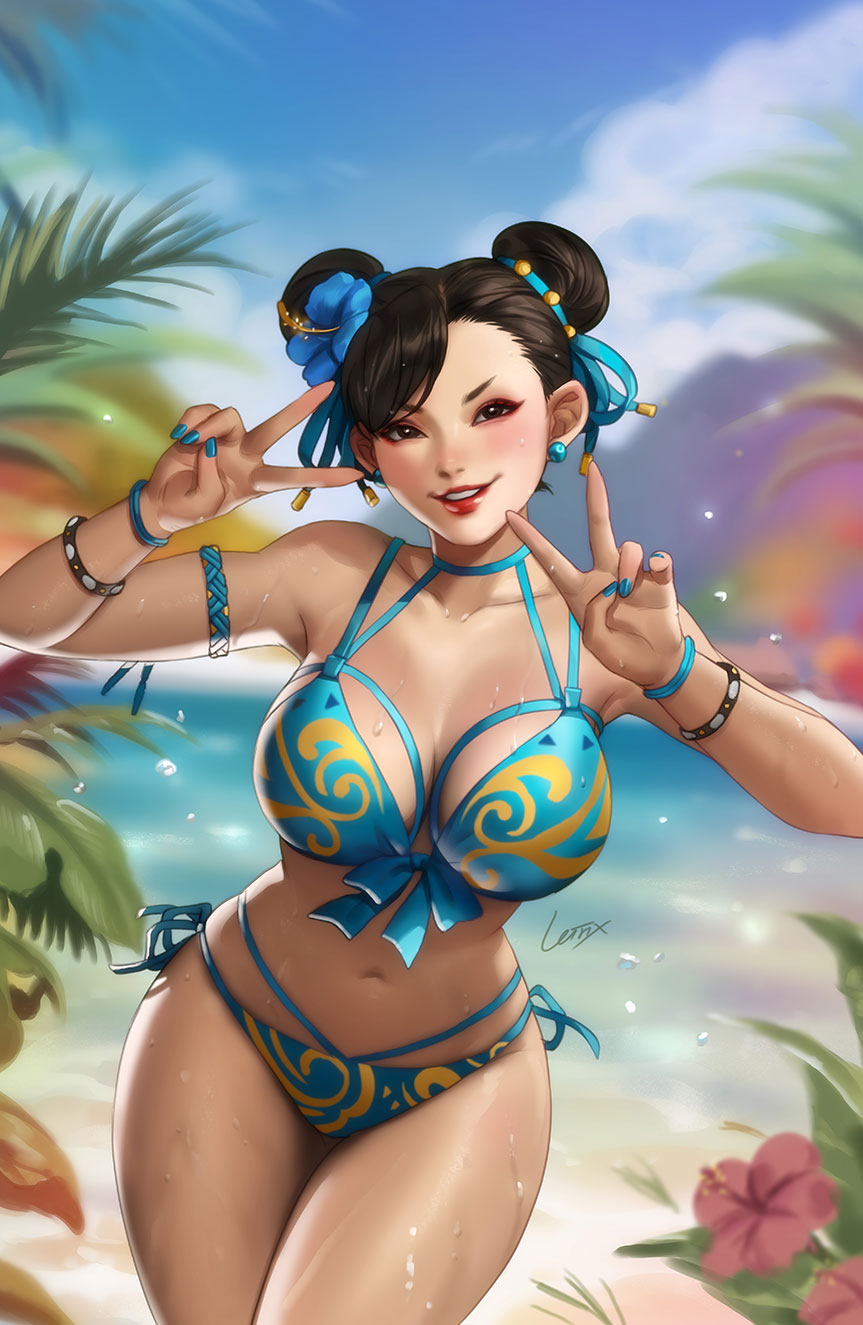 STREET FIGHTER & FRIENDS SWIMSUIT NYCC EXCLUSIVE CHUNG-LI COVER BY LEIRIX