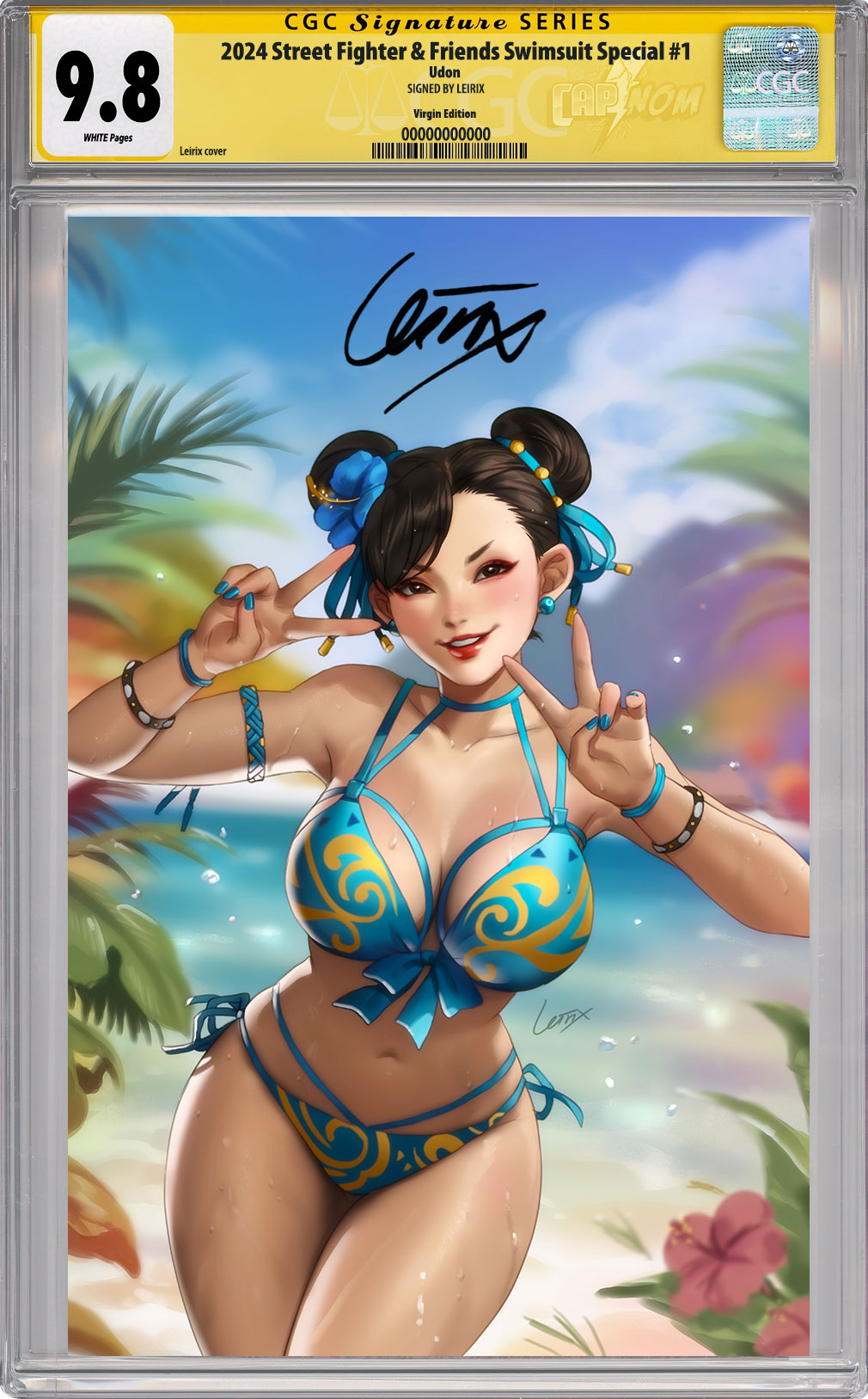 STREET FIGHTER & FRIENDS SWIMSUIT 2024 NYCC EXCLUSIVE CHUNG-LI VIRGIN COVER CGC SS 9.8 SIGNED BY LEIRIX