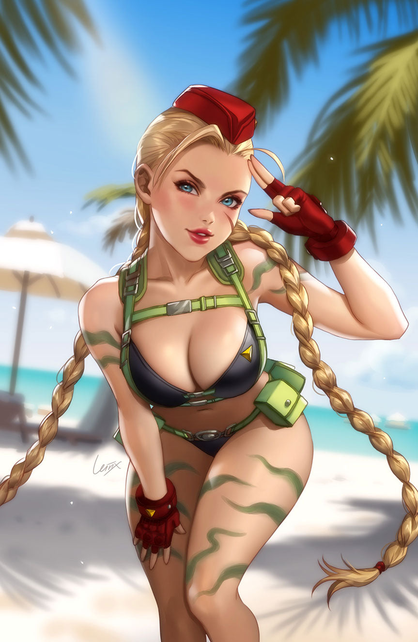 STREET FIGHTER & FRIENDS SWIMSUIT 2024 NYCC EXCLUSIVE VIRGIN CAMMY COVER BY LEIRIX