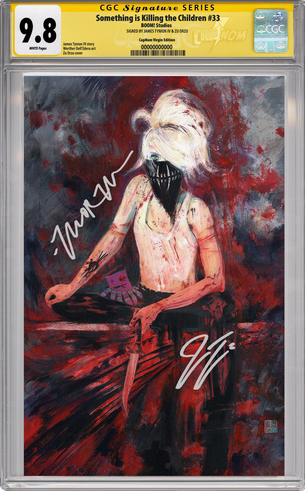 SOMETHING IS KILLING THE CHILDREN #33 VIRGIN COVER BY ZU ORZU CGC SIG SERIES DOUBLED SIGNED BY ZU & TYNION