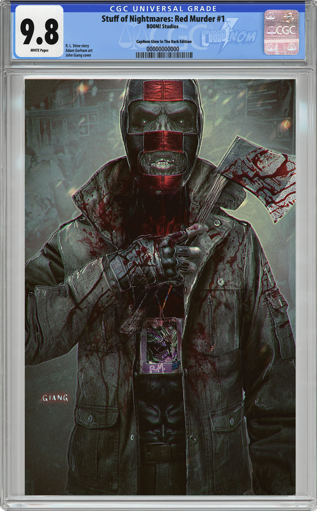 STUFF OF NIGHTMARES:RED MURDER ONE SHOT GLOW IN THE DARK COVER BY JOHN GIANG CGC 9.8 BLUE LABEL