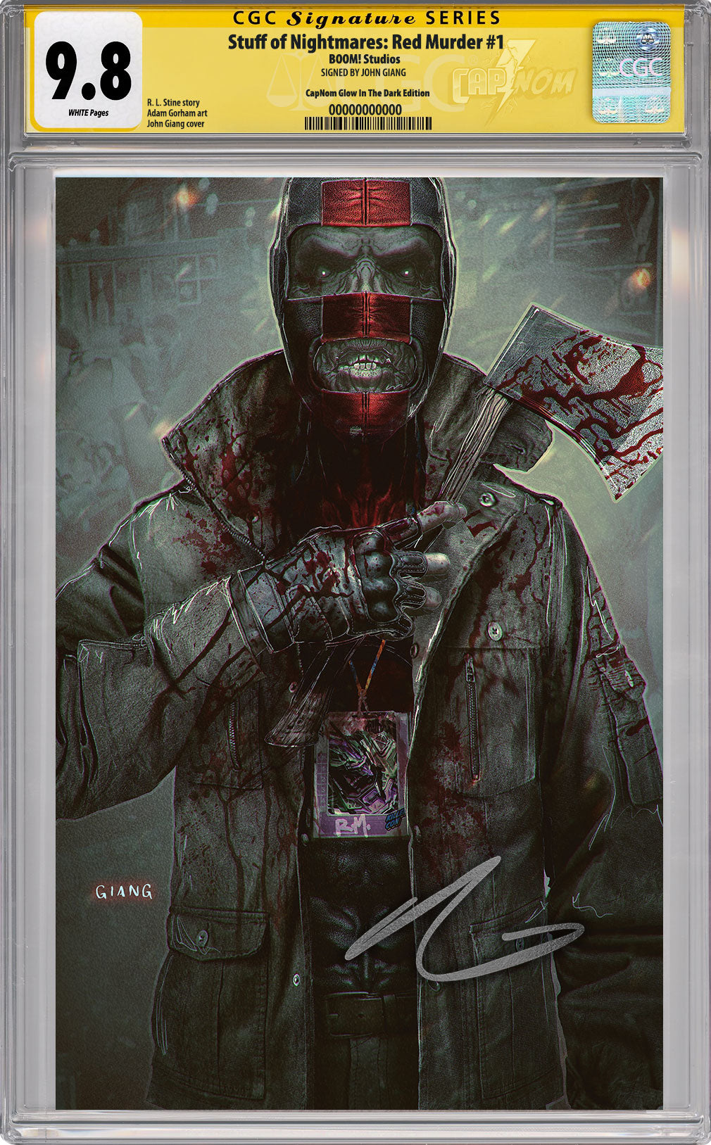 STUFF OF NIGHTMARES:RED MURDER ONE SHOT GLOW IN THE DARK COVER BY JOHN GIANG CGC SIG SERIES SIGNED BY JOHN GIANG