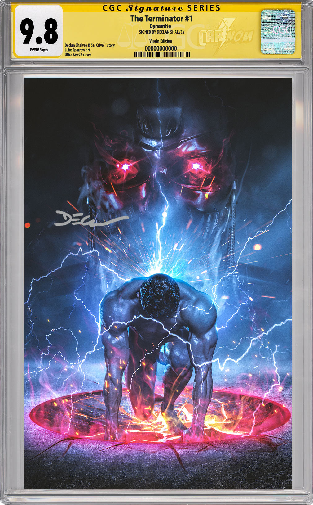 TERMINATOR #1 NYCC EXCLUSIVE VIRGIN COVER BY ULTRARAW CGC SS 9.8 SIGNED BY DECLAN SHALVEY