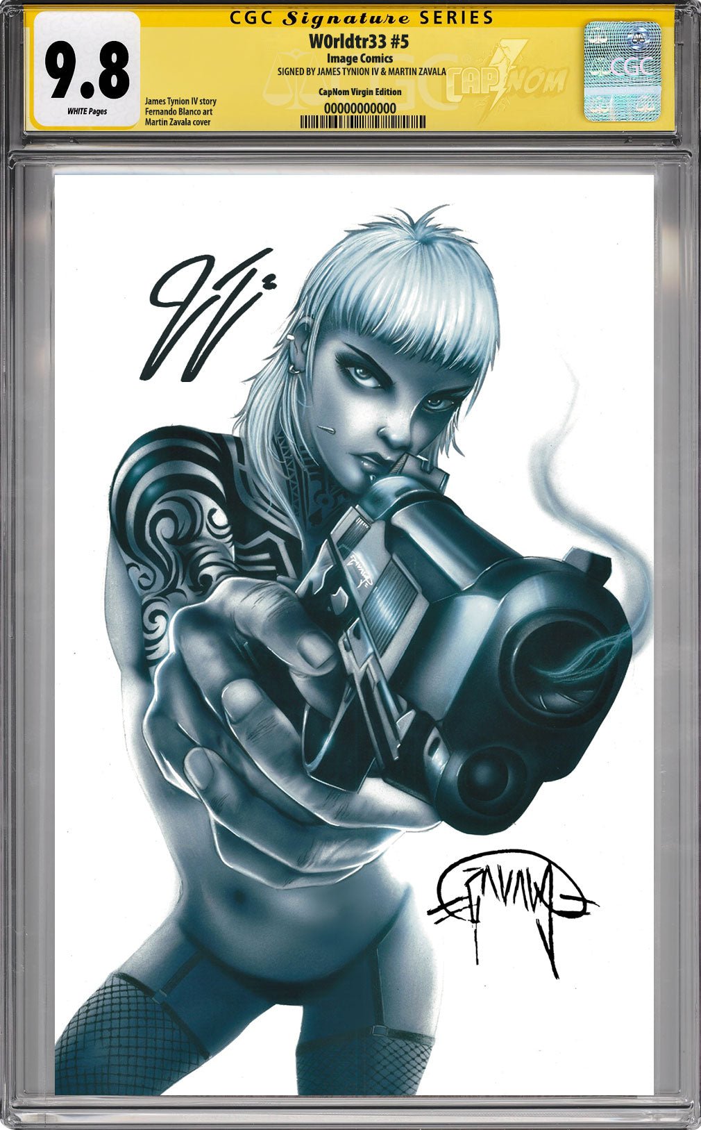 W0RLDTR33 #5 VIRGIN COVER BY MARTIN ZAVALA DOUBLE SIGNED ZAVALA & TYNION CGC SIG SERIES