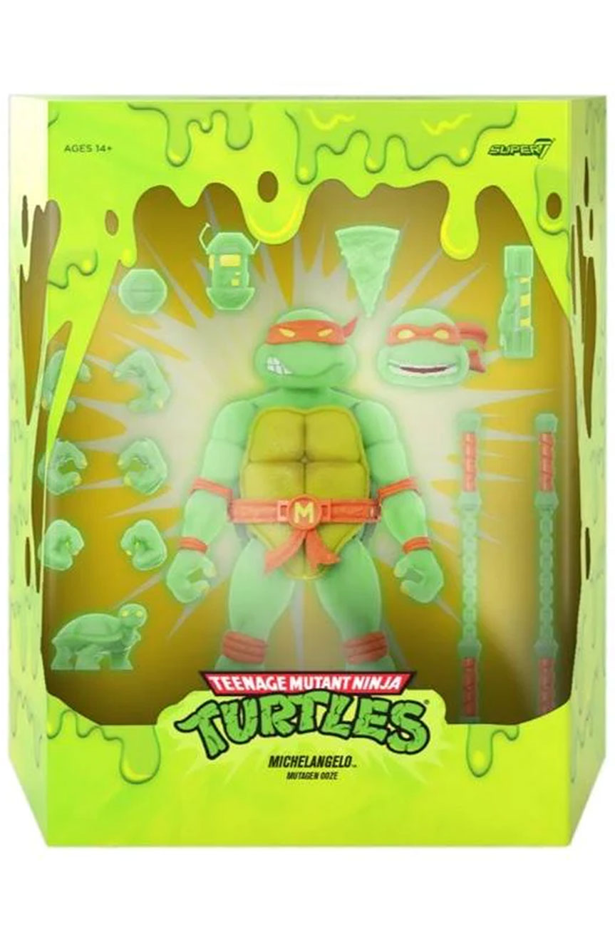 TMNT ULTIMATES MICHAELANGELO MUTAGEN OOZE GLOW IN THE DARK FIGURE