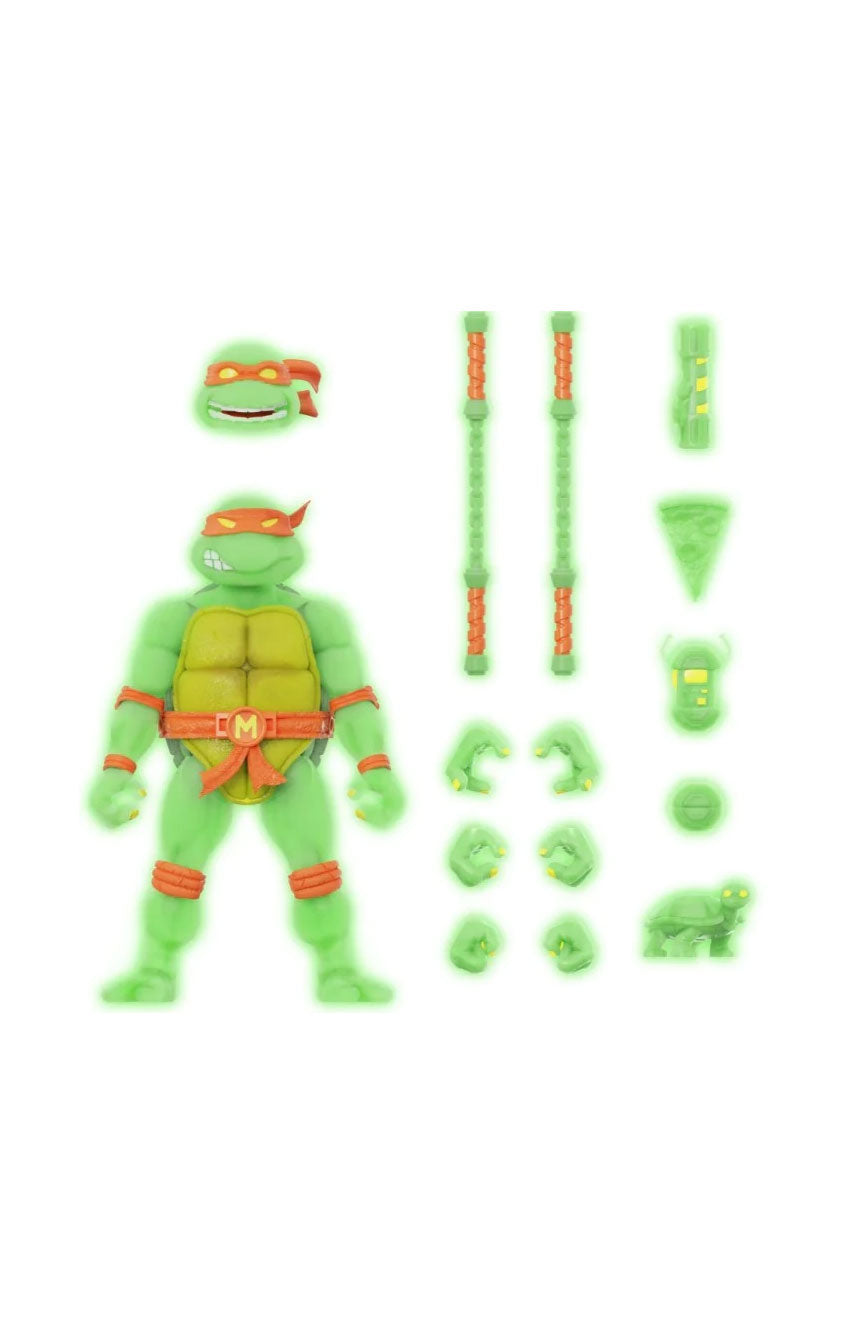 TMNT ULTIMATES MICHAELANGELO MUTAGEN OOZE GLOW IN THE DARK FIGURE